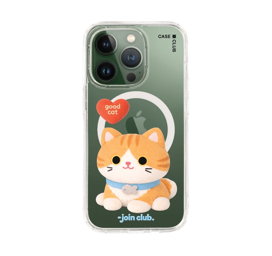 join the club heartful orange cat