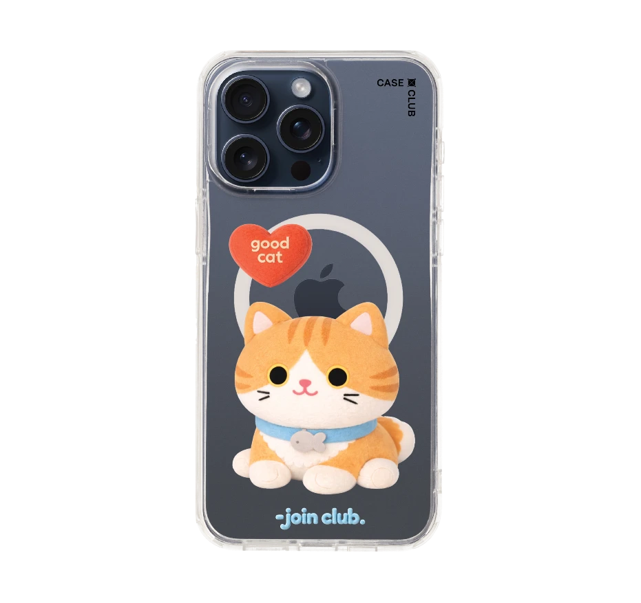 join the club heartful orange cat