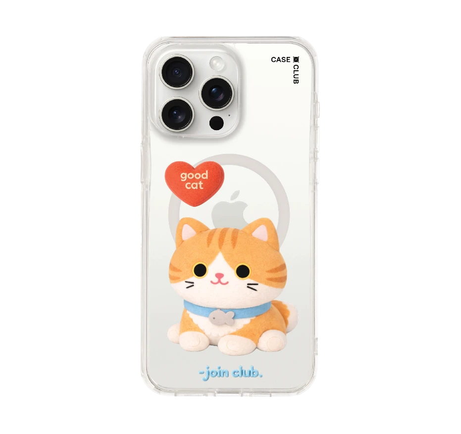 join the club heartful orange cat
