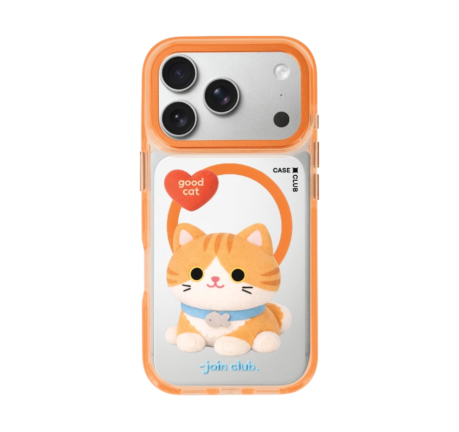join the club heartful orange cat