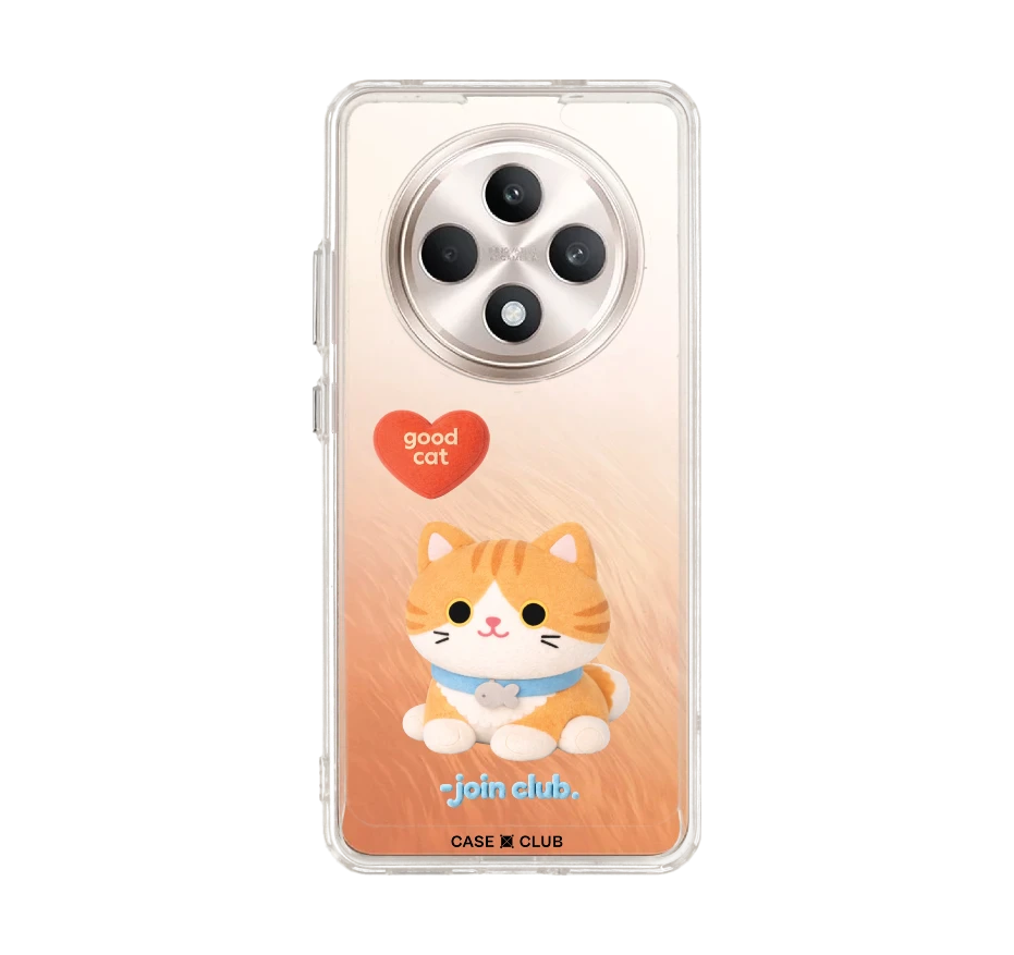 join the club heartful orange cat