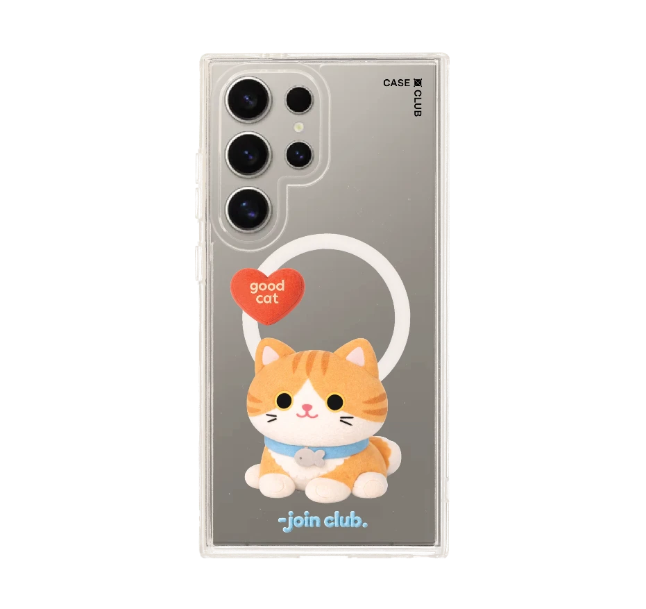 join the club heartful orange cat