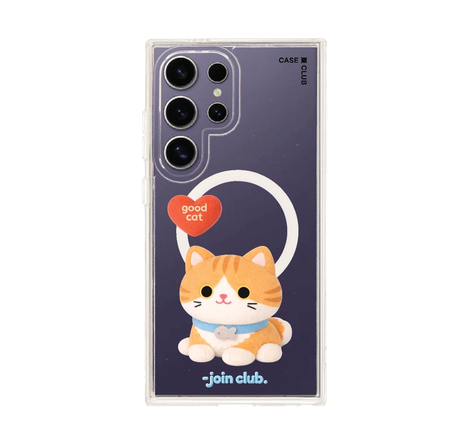 join the club heartful orange cat