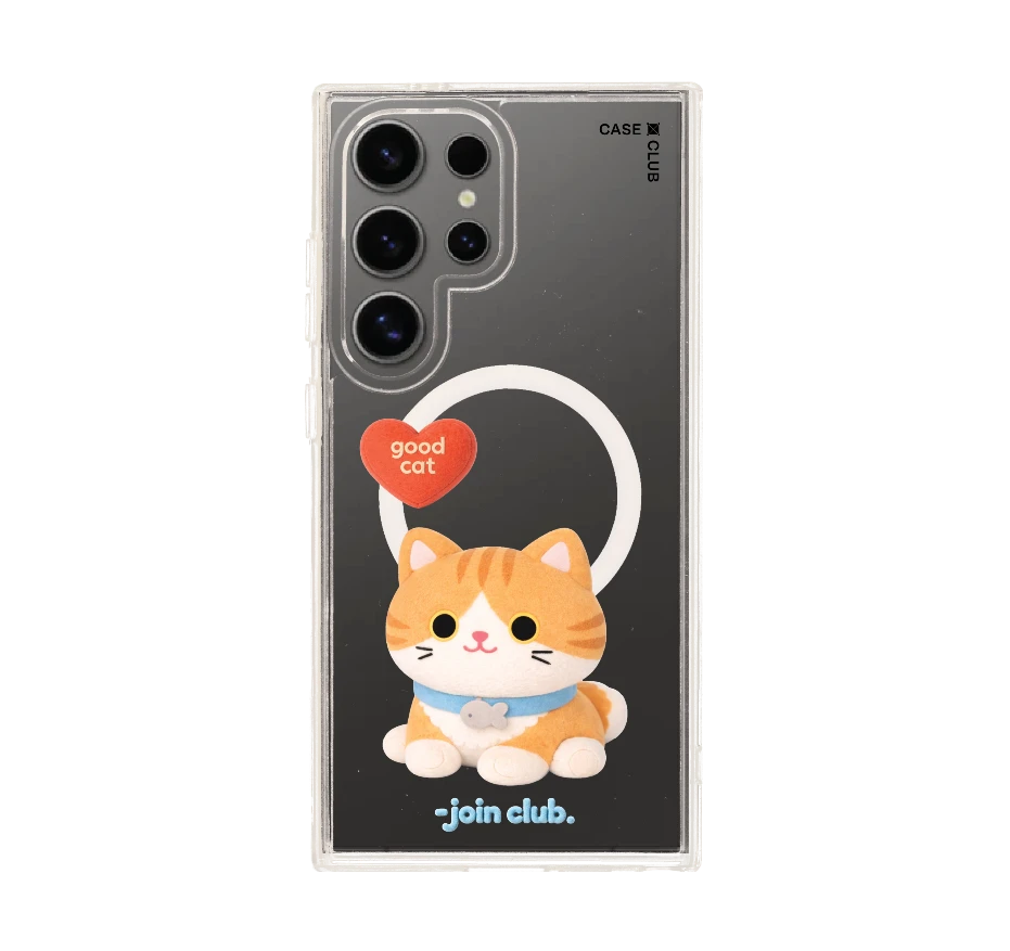 join the club heartful orange cat