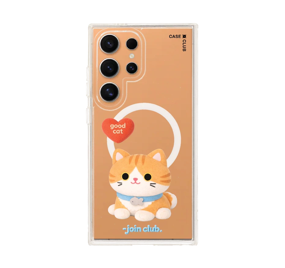 join the club heartful orange cat