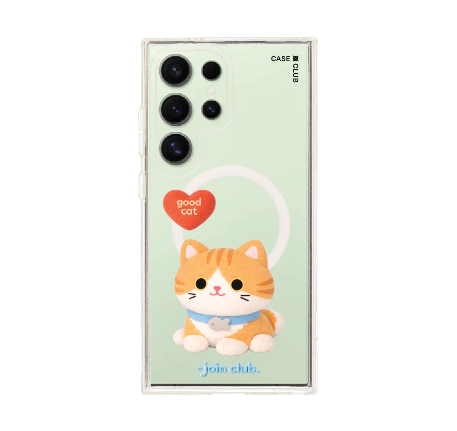join the club heartful orange cat