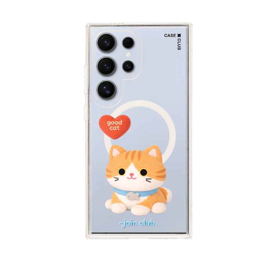 join the club heartful orange cat