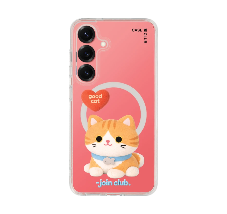 join the club heartful orange cat