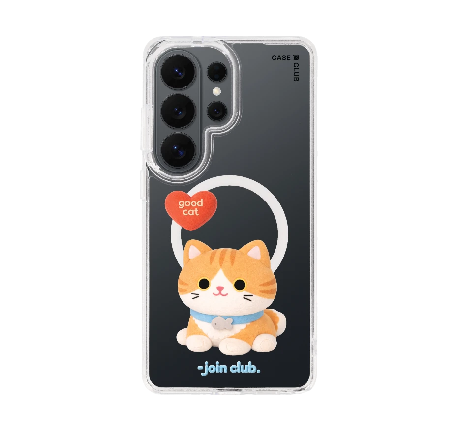 join the club heartful orange cat