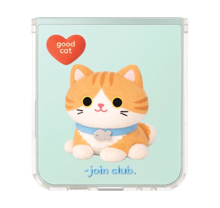 join the club heartful orange cat