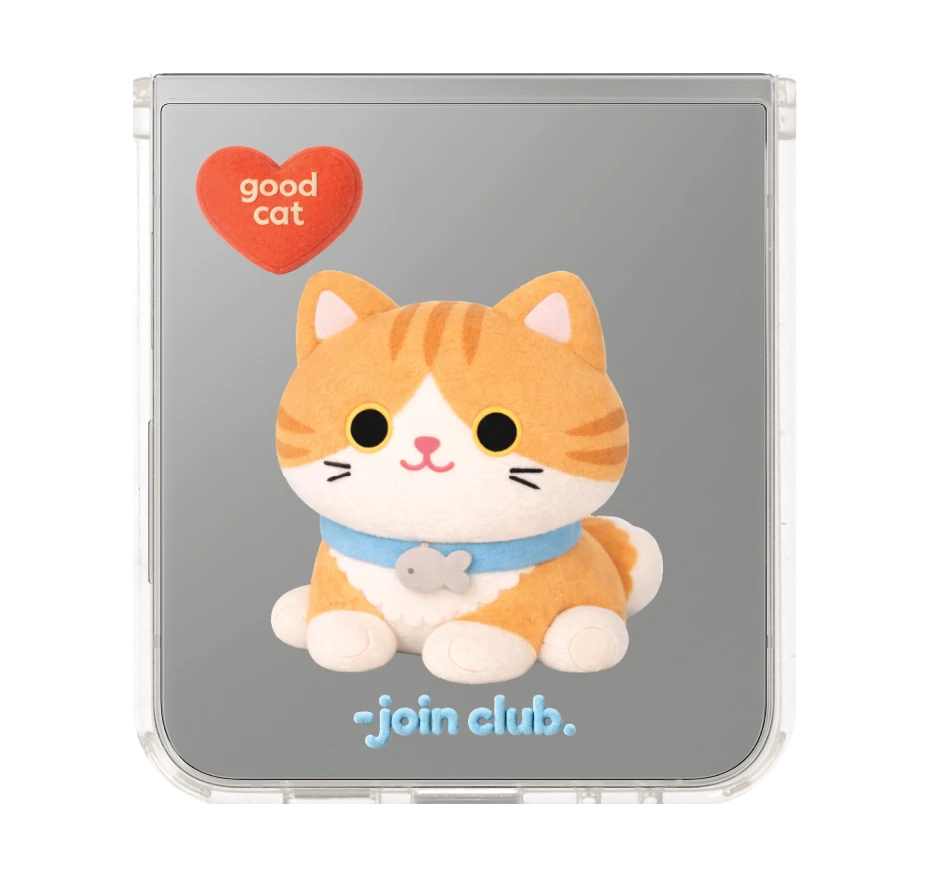 join the club heartful orange cat