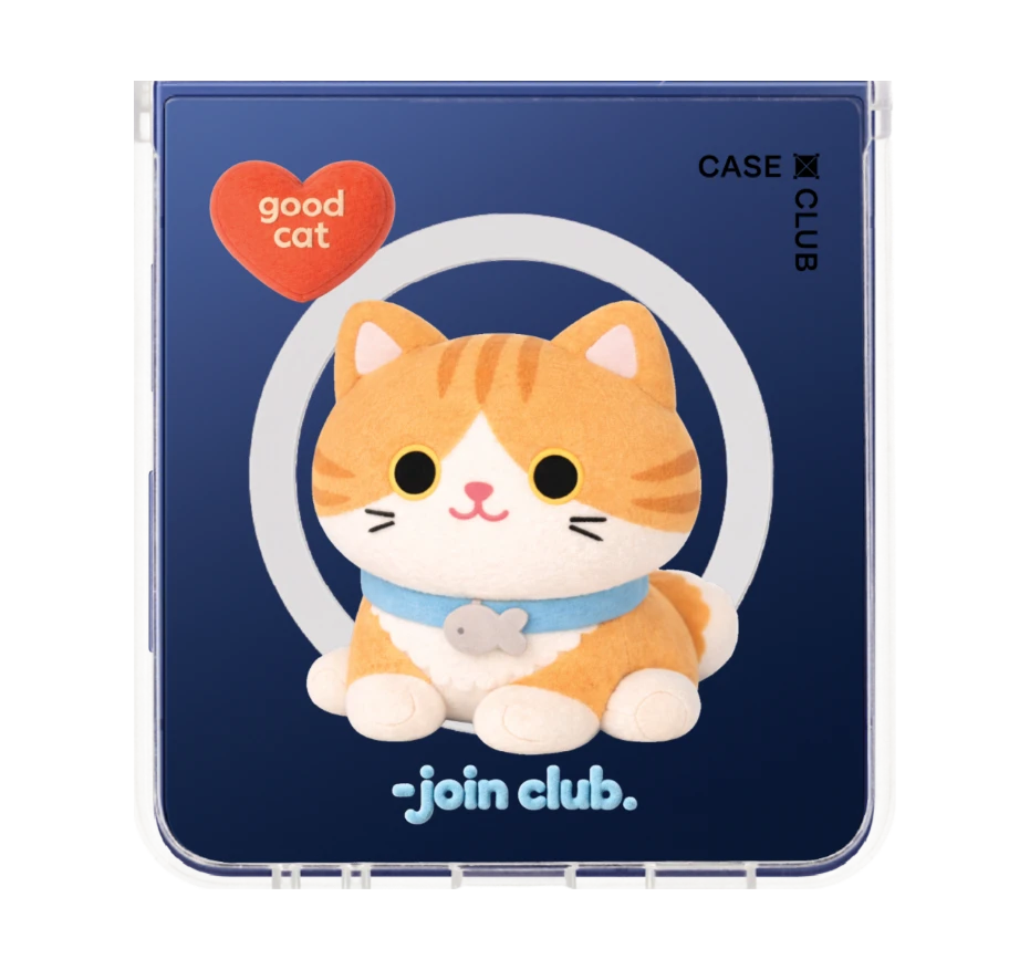 join the club heartful orange cat