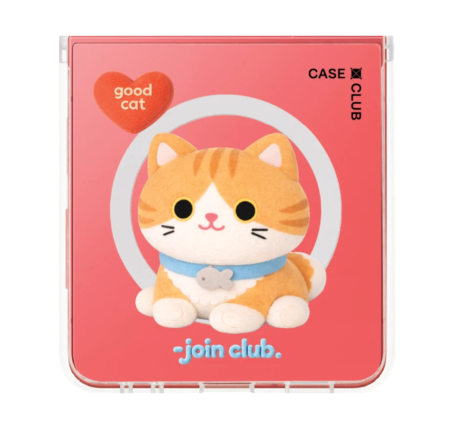 join the club heartful orange cat