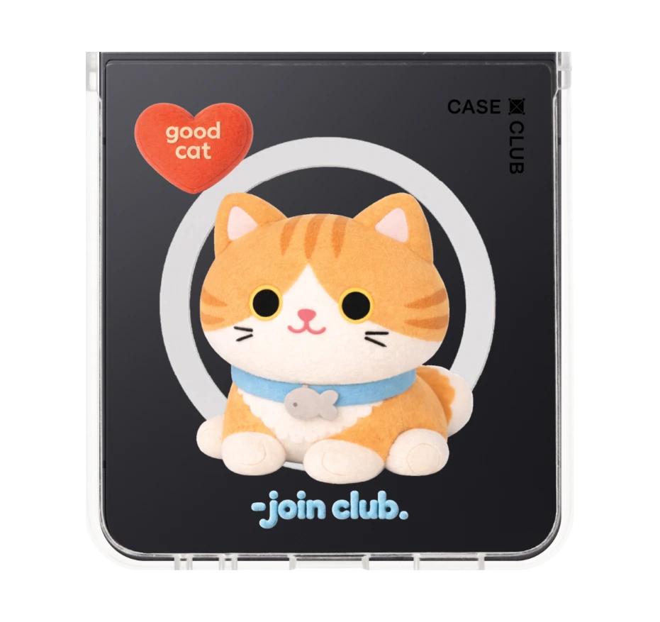 join the club heartful orange cat