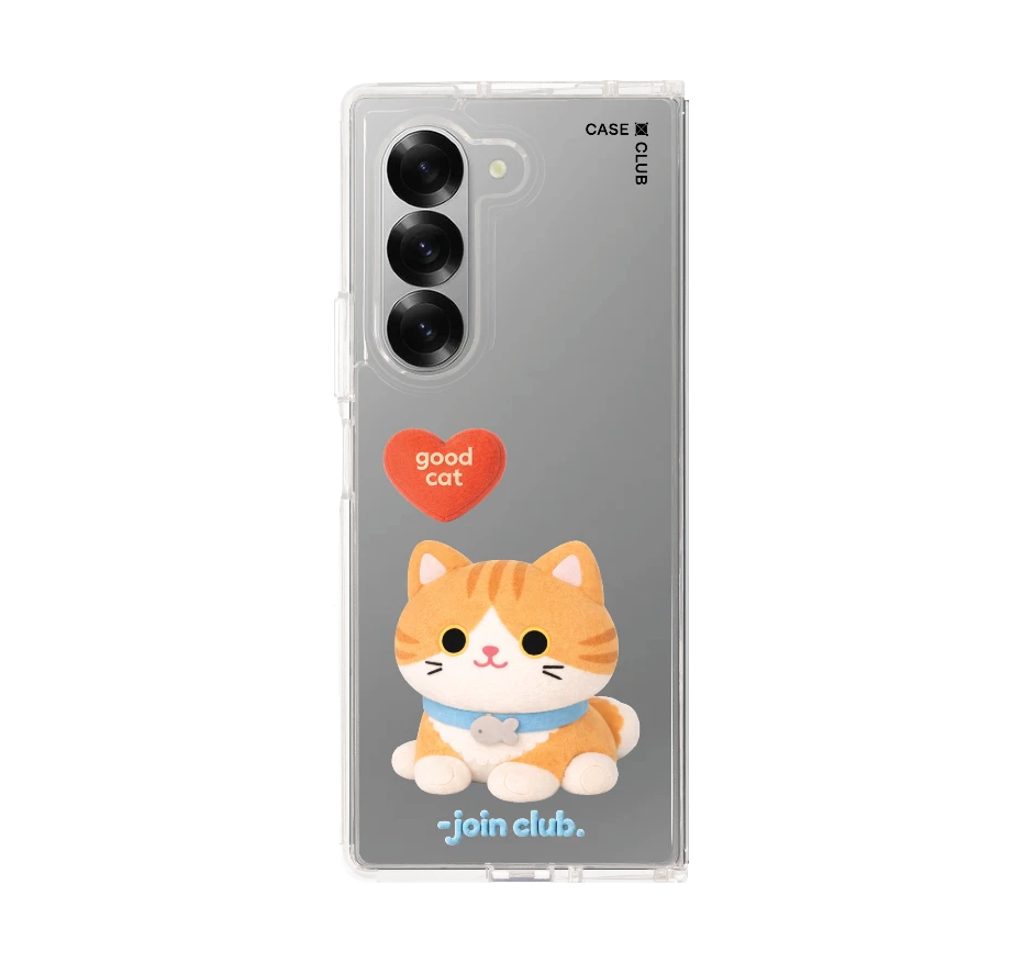 join the club heartful orange cat