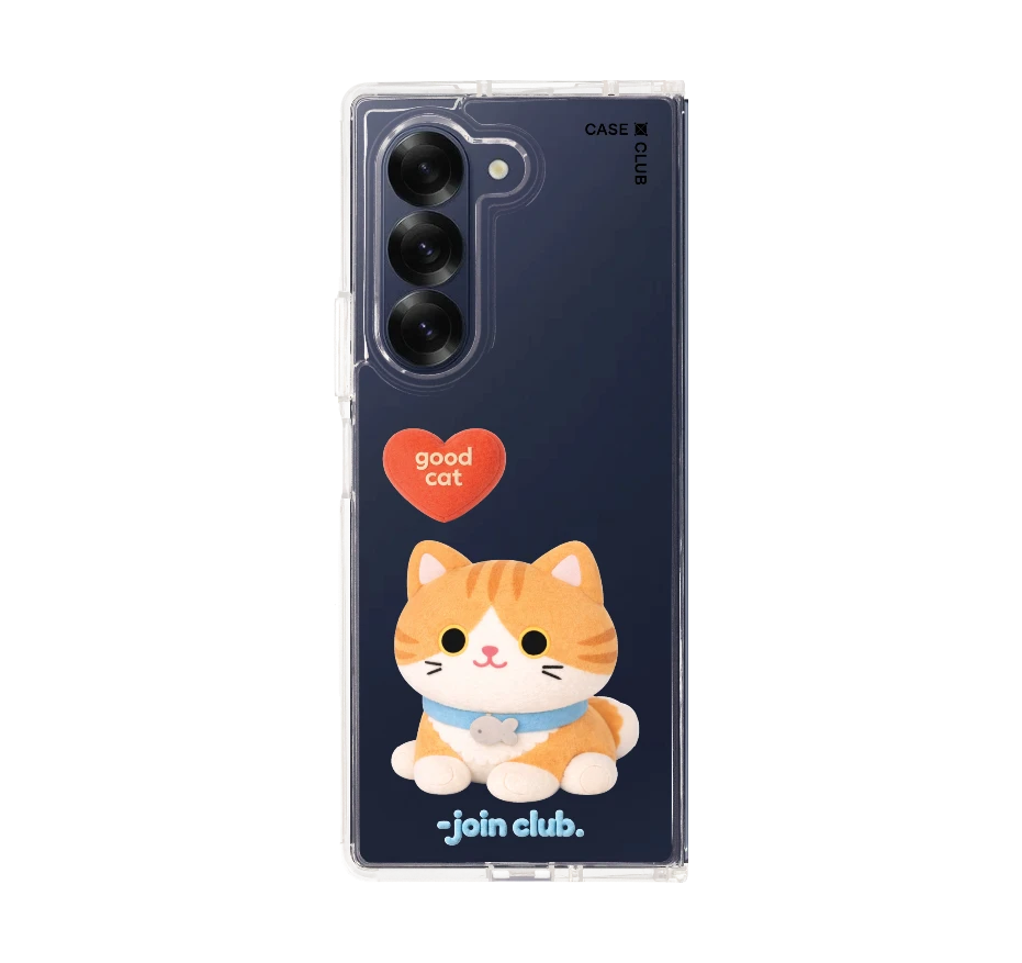 join the club heartful orange cat