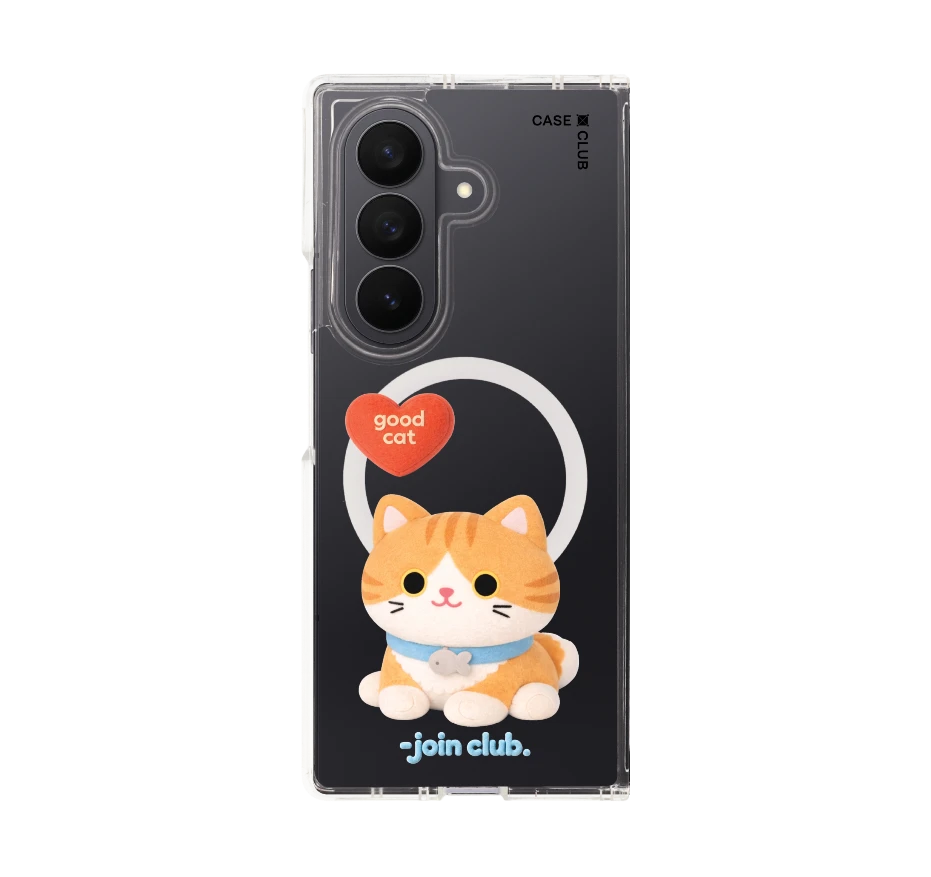 join the club heartful orange cat