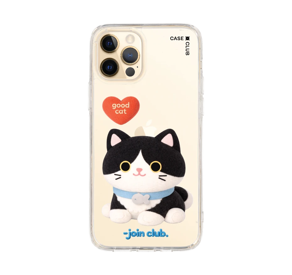 join the club heartful tuxedo cat