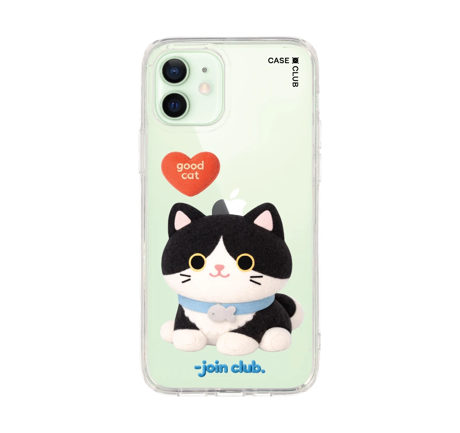 join the club heartful tuxedo cat