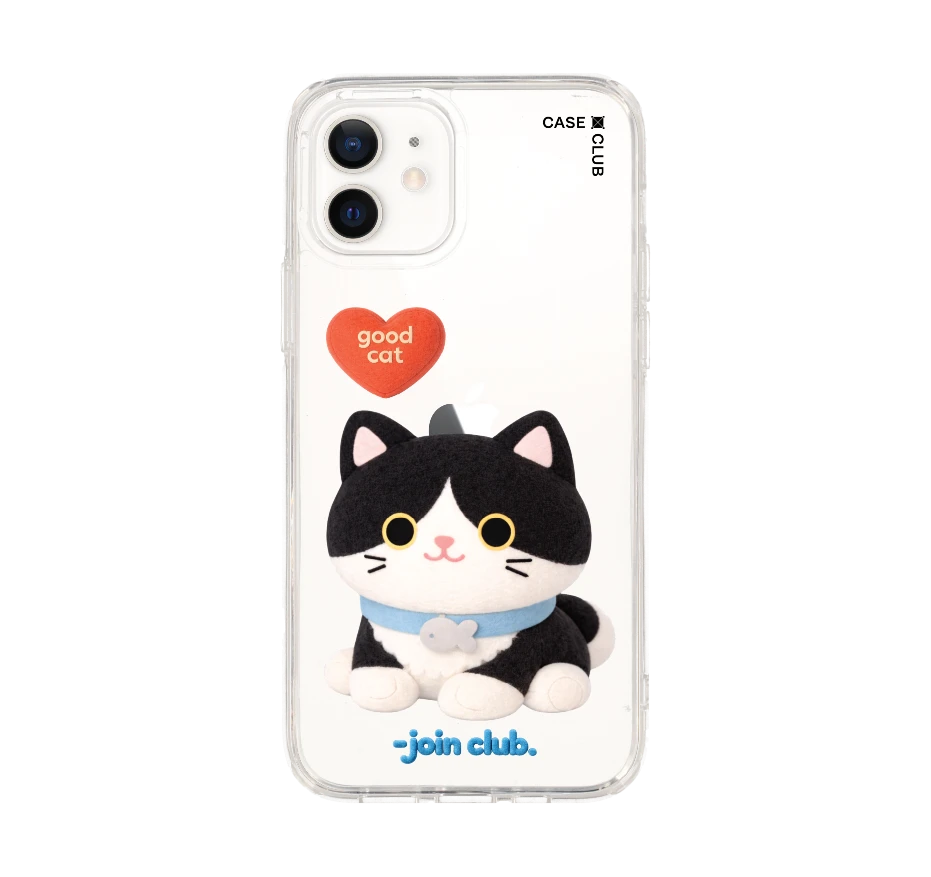 join the club heartful tuxedo cat