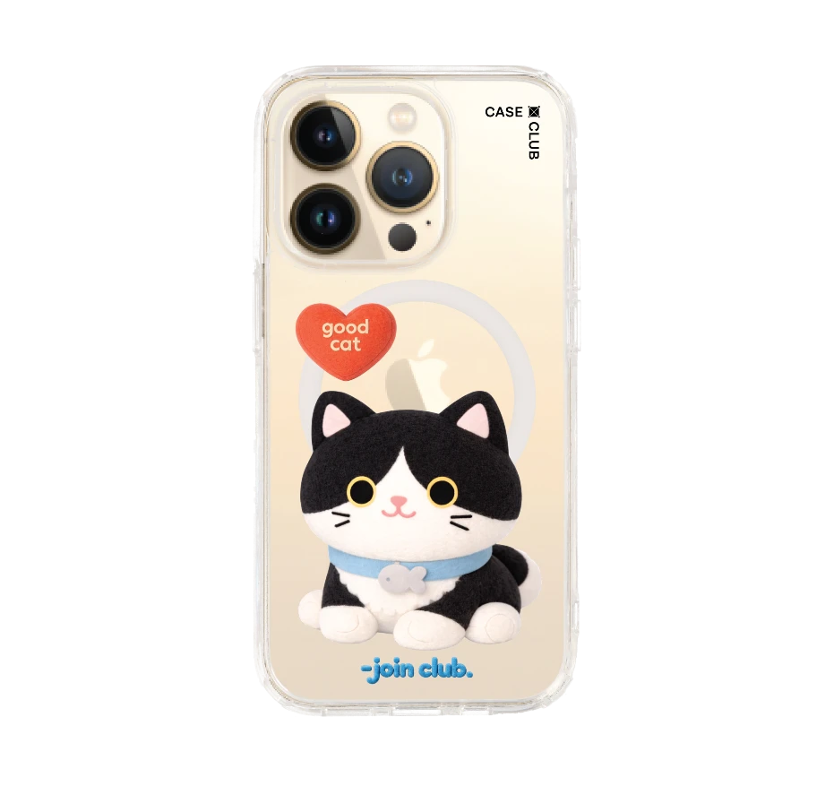 join the club heartful tuxedo cat