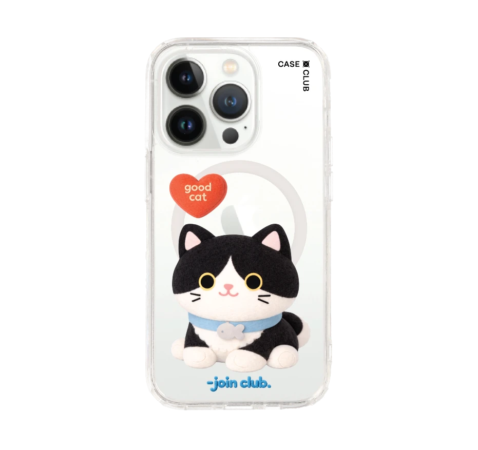 join the club heartful tuxedo cat