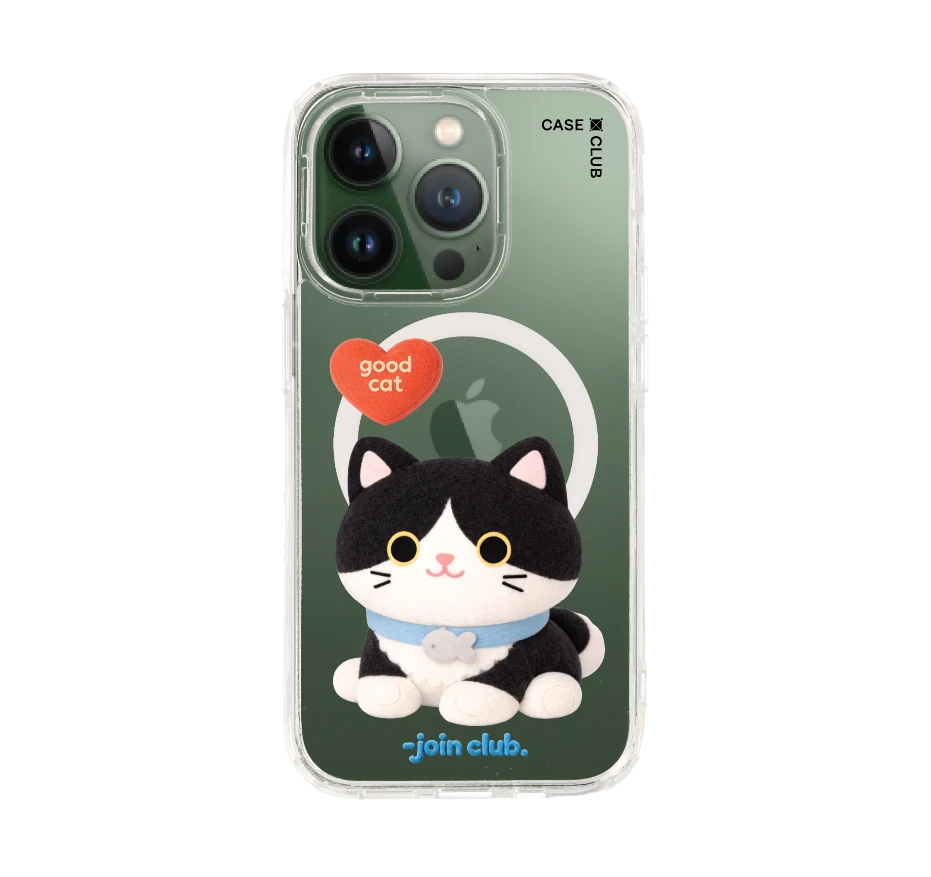 join the club heartful tuxedo cat