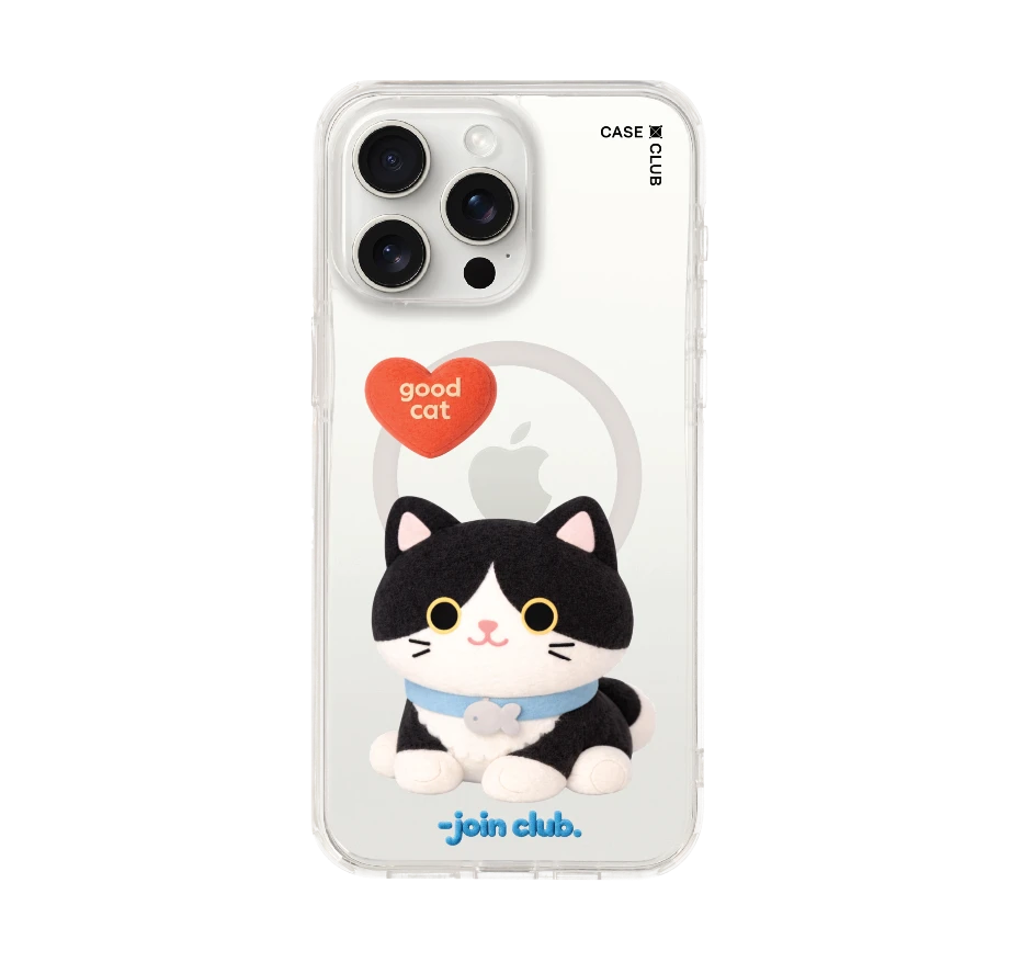join the club heartful tuxedo cat