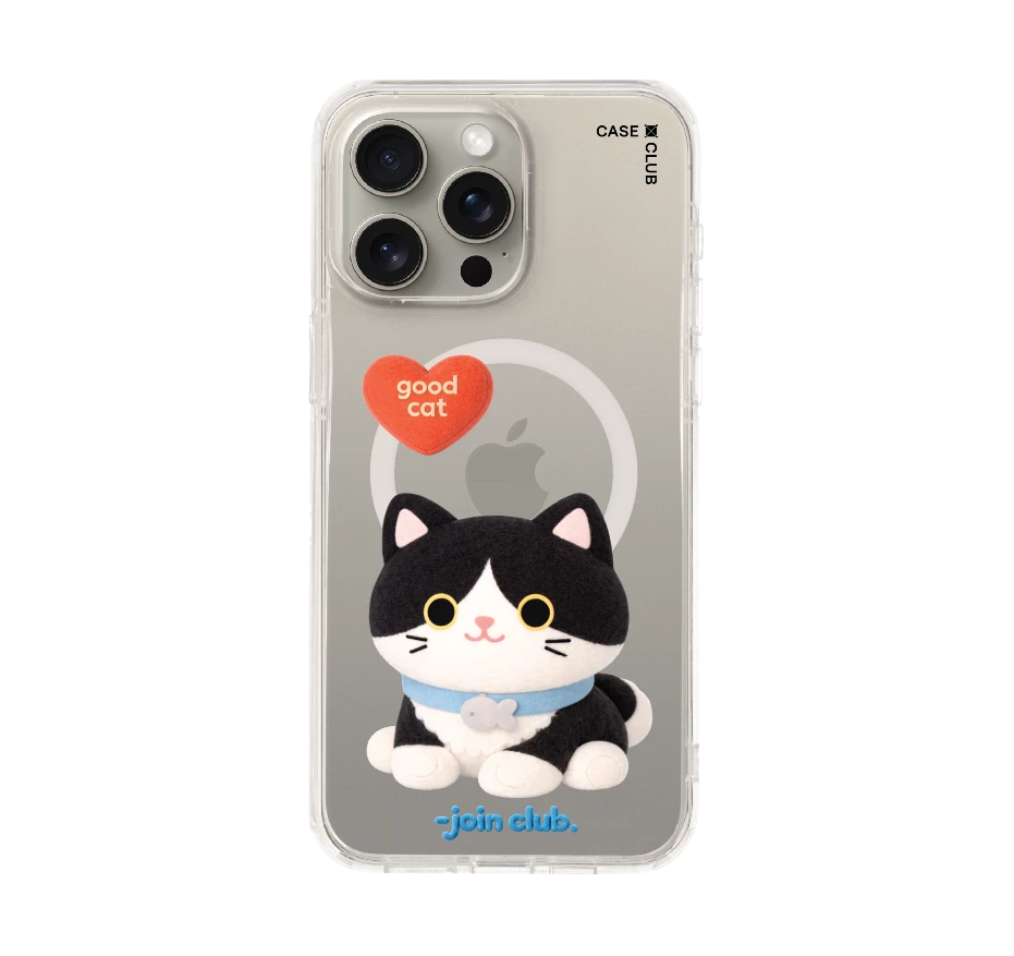join the club heartful tuxedo cat