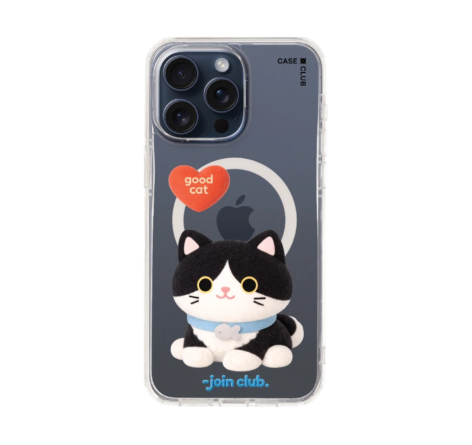 join the club heartful tuxedo cat