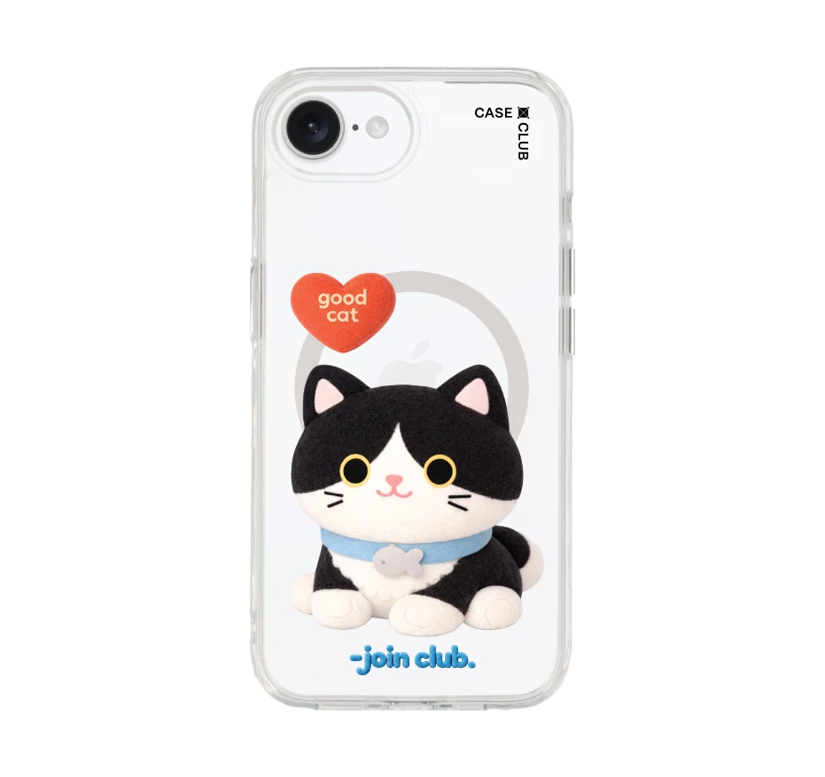 join the club heartful tuxedo cat