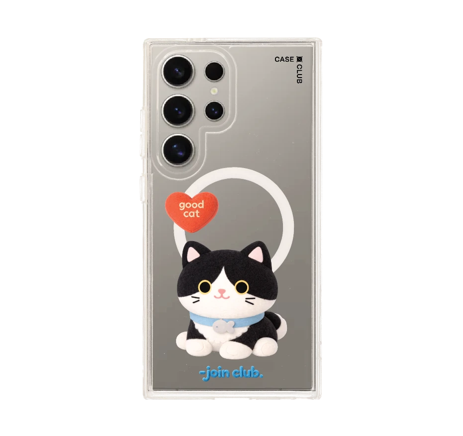 join the club heartful tuxedo cat