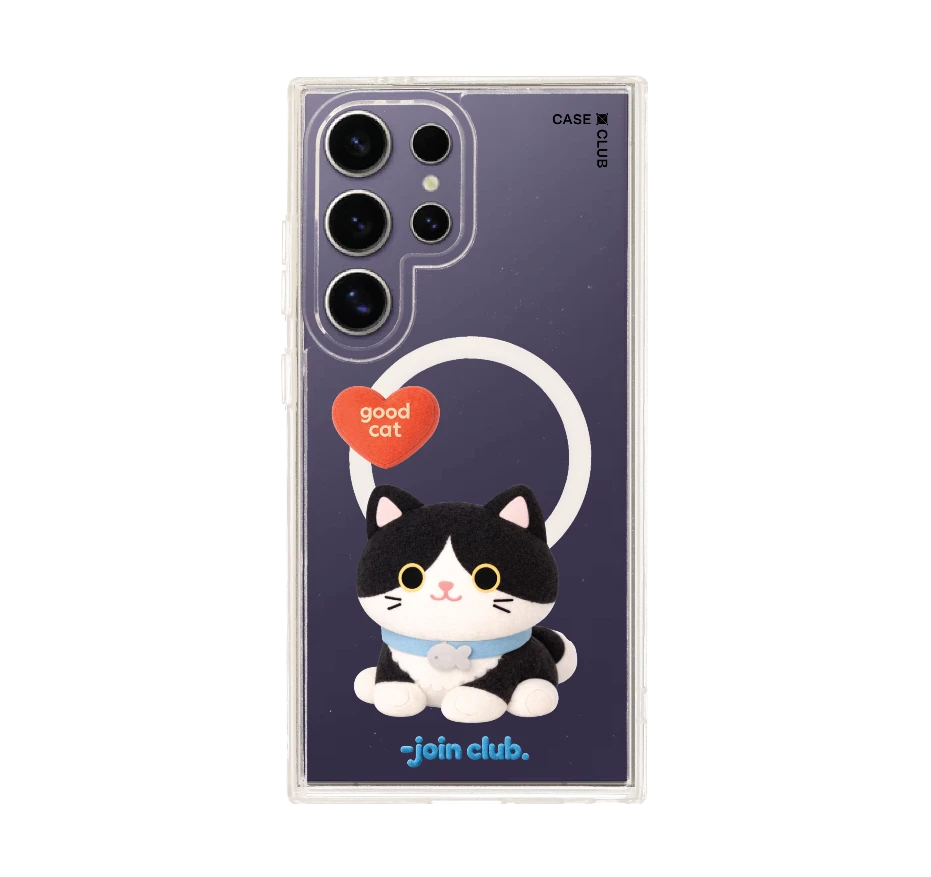 join the club heartful tuxedo cat