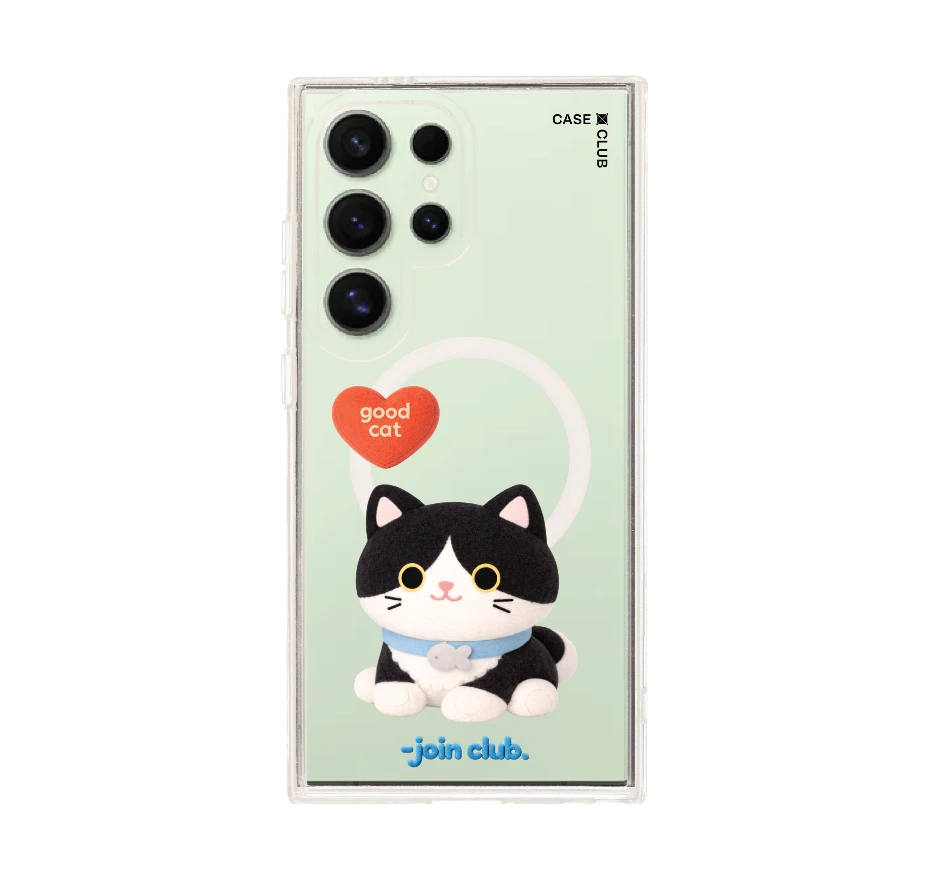 join the club heartful tuxedo cat