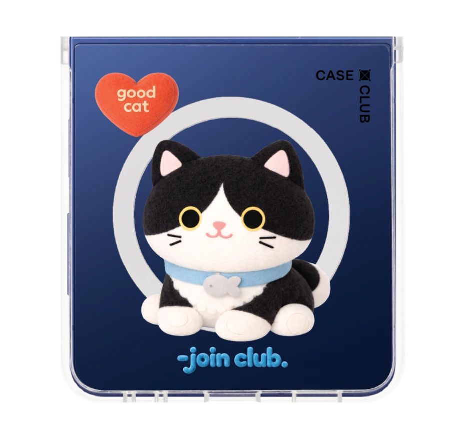 join the club heartful tuxedo cat