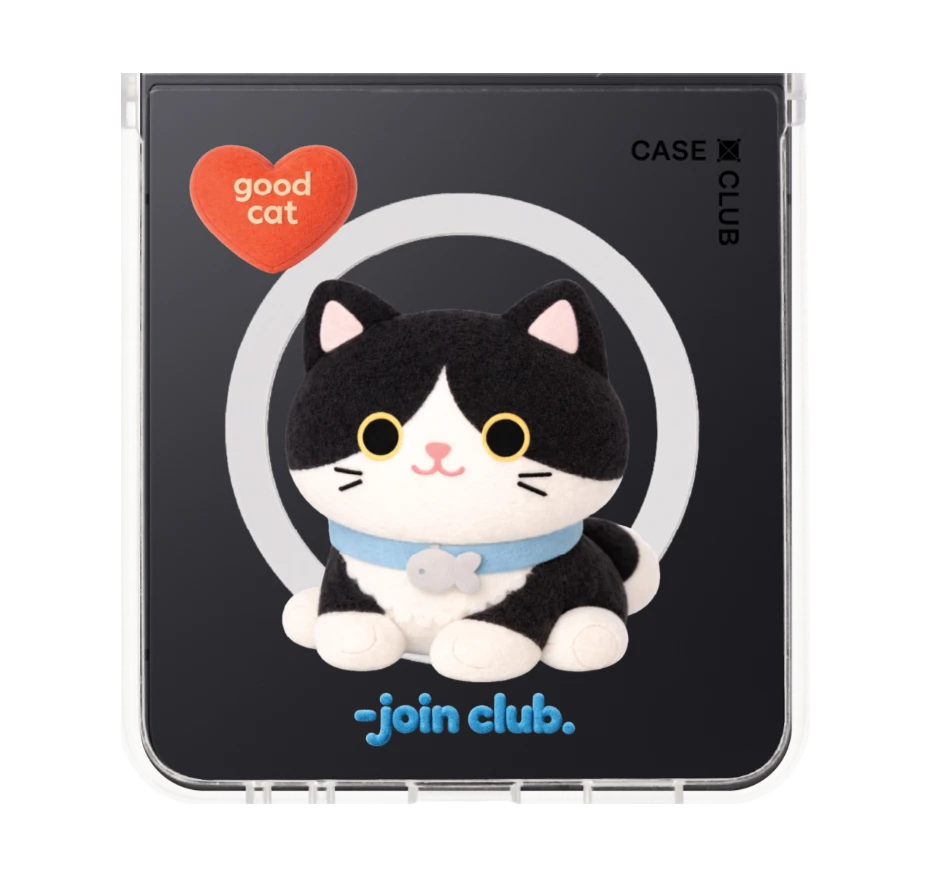 join the club heartful tuxedo cat