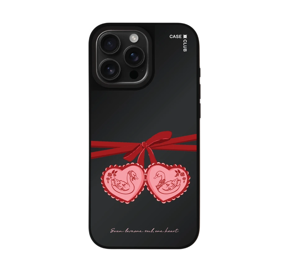 double heart cherry ribbon