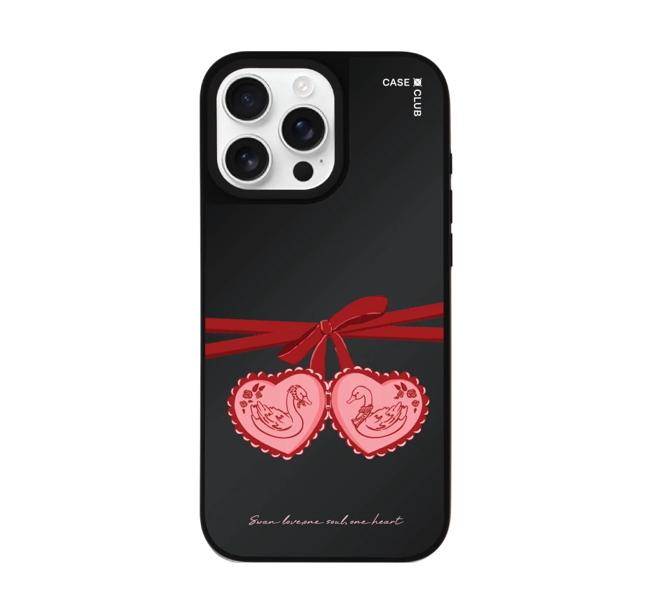 double heart cherry ribbon