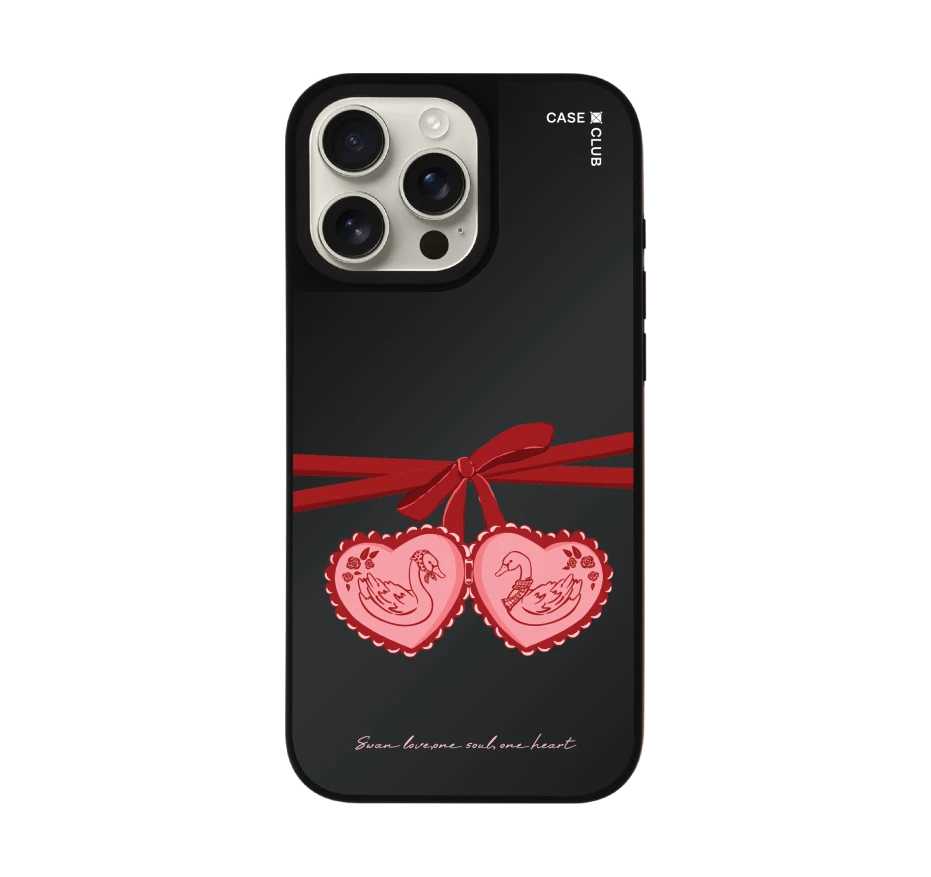 double heart cherry ribbon