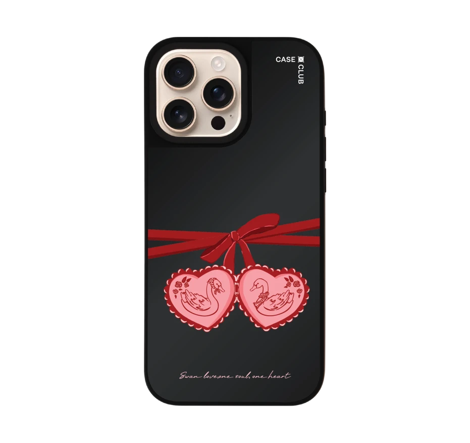 double heart cherry ribbon