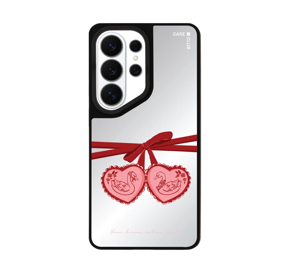 double heart cherry ribbon