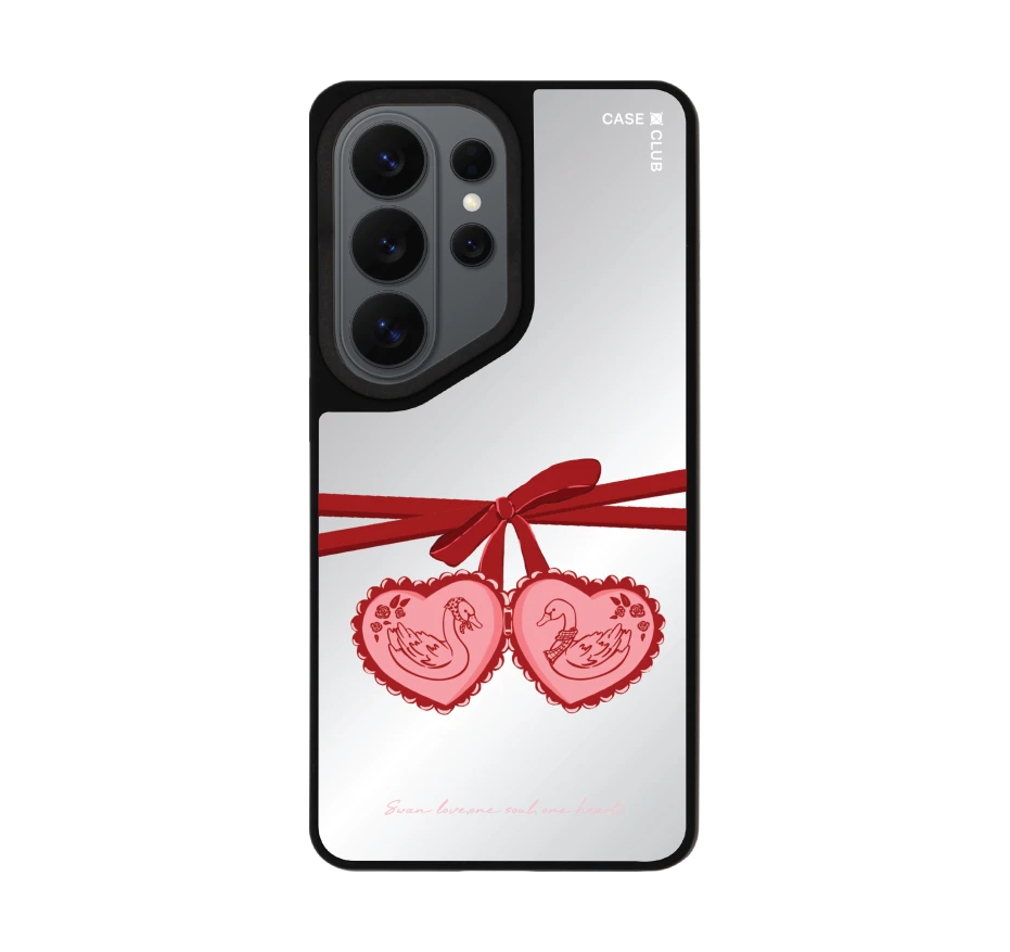 double heart cherry ribbon