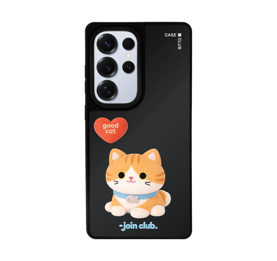 join the club heartful orange cat