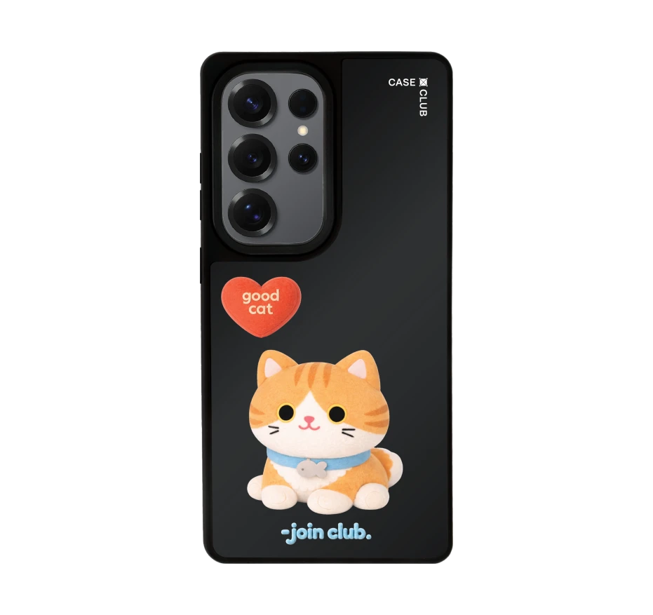 join the club heartful orange cat