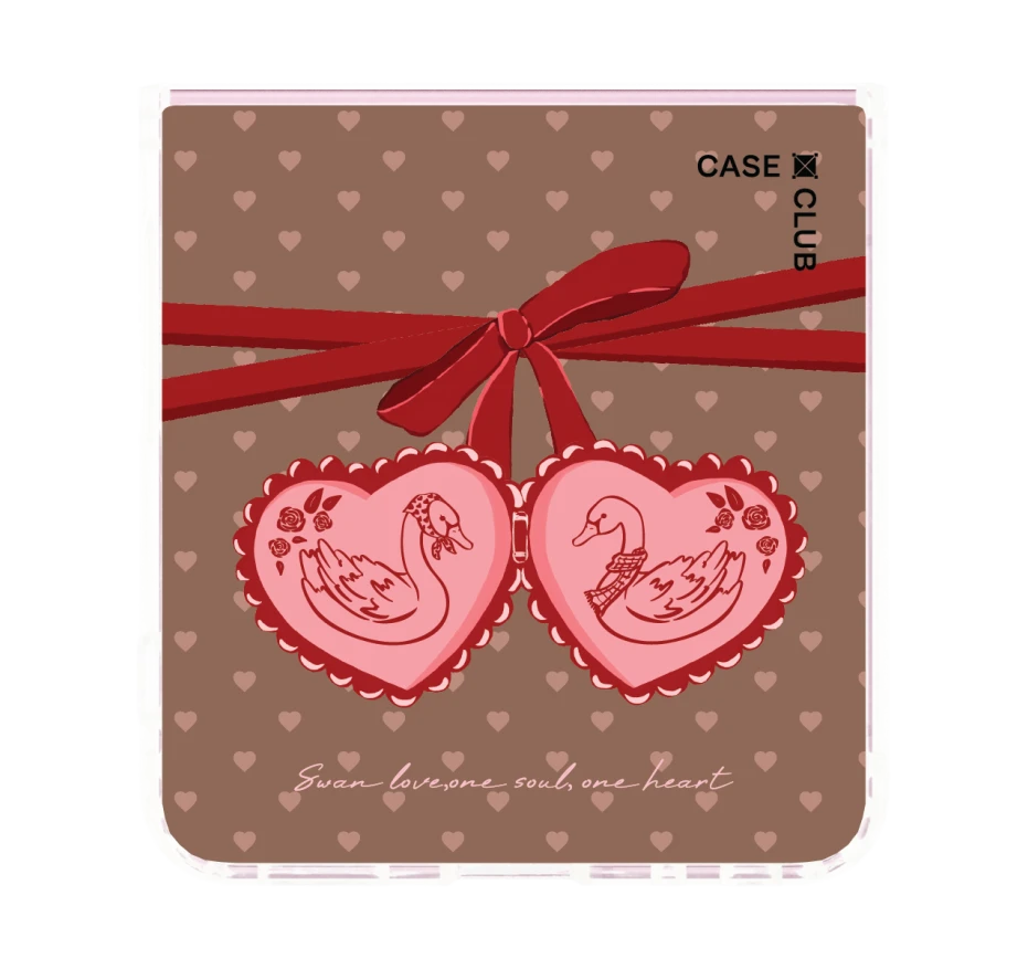 double heart cherry ribbon