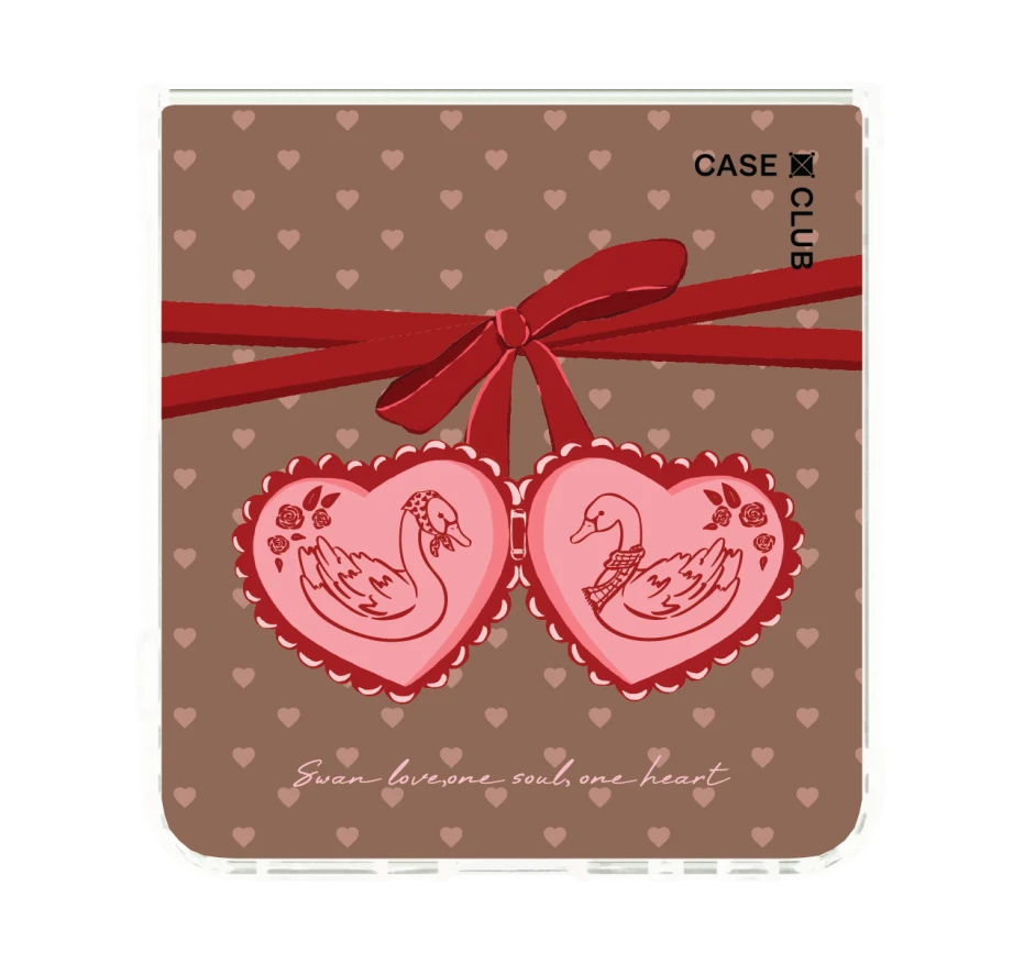 double heart cherry ribbon