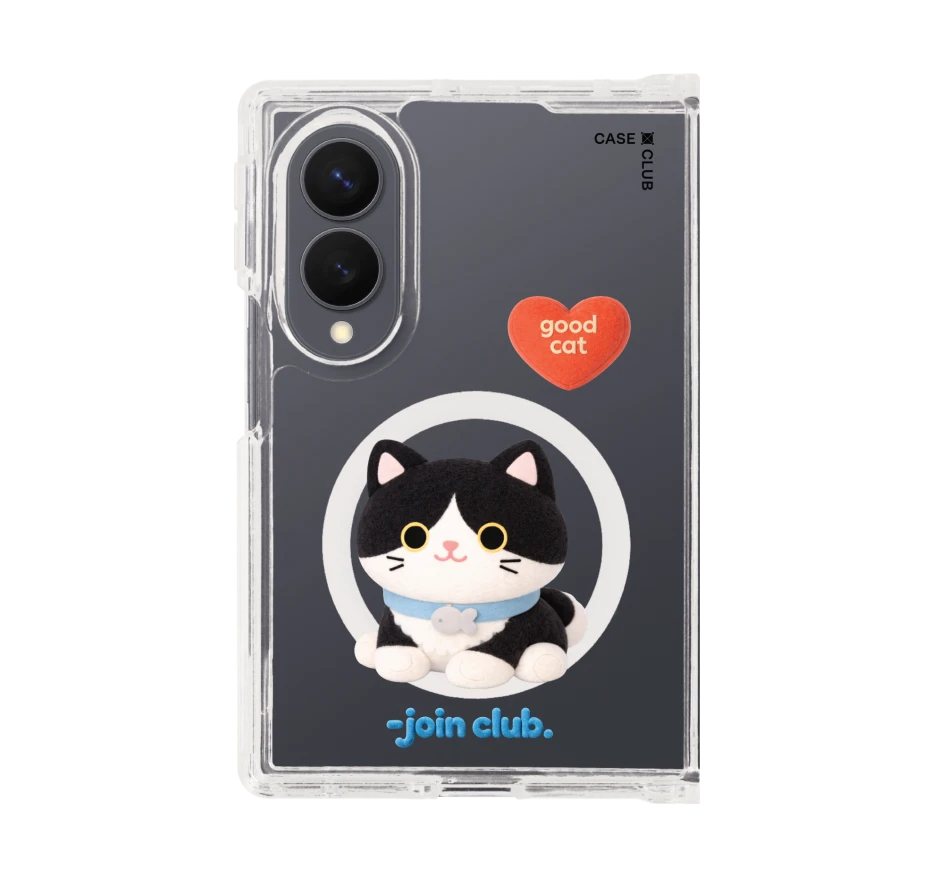 join the club heartful tuxedo cat