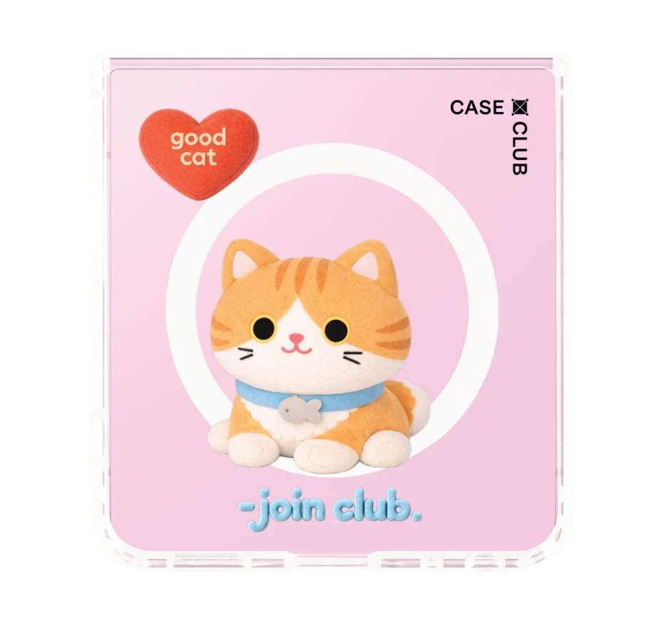 join the club heartful orange cat
