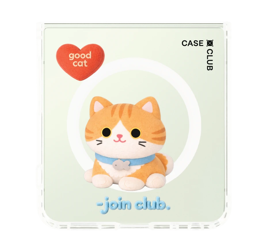 join the club heartful orange cat