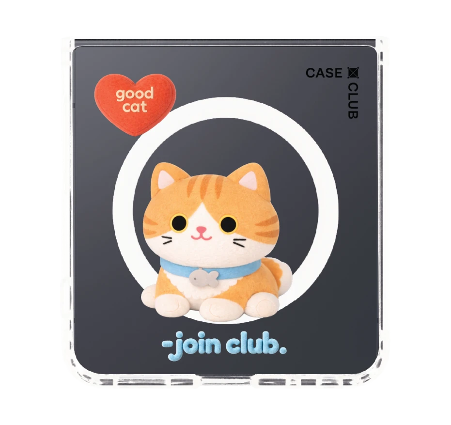 join the club heartful orange cat